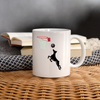 Doberman Playing Basketball Print Coffee/Tea Mug - white