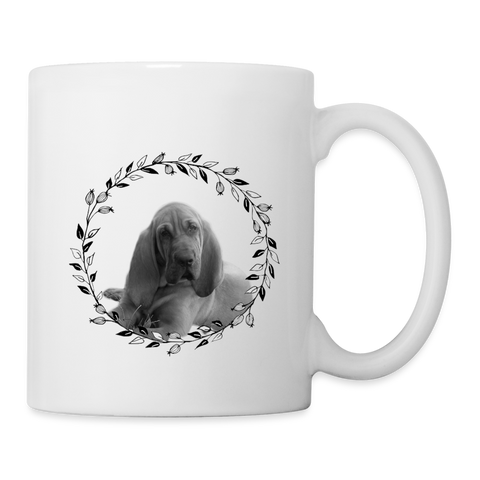 Lovely Bloodhound Print Coffee/Tea Mug - white