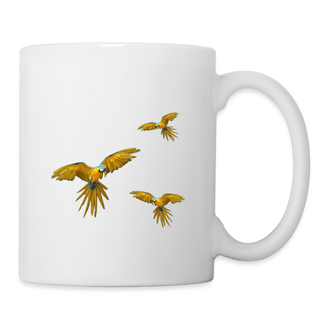 Blue And Yellow Macaw Print Coffee/Tea Mug - white