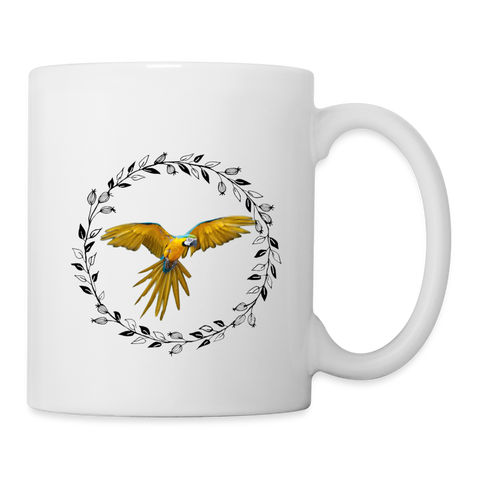 Lovely Blue-and-yellow Macaw Print Coffee/Tea Mug - white