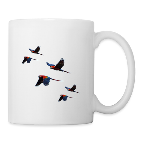 Blue Winged Macaw Print Coffee/Tea Mug - white