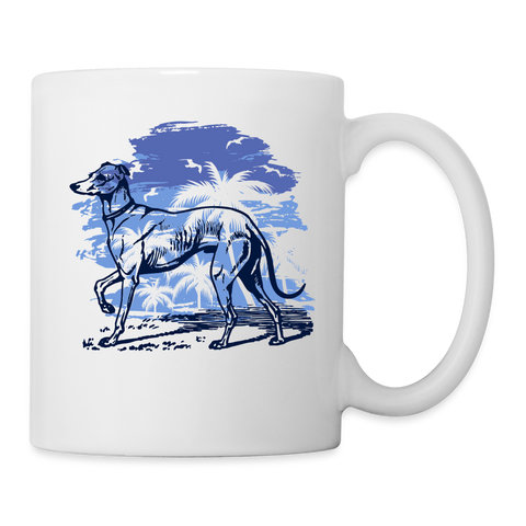 Greyhound Print Coffee/Tea Mug - white