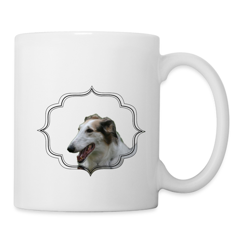 Borzoi Dog Print Coffee/Tea Mug - white