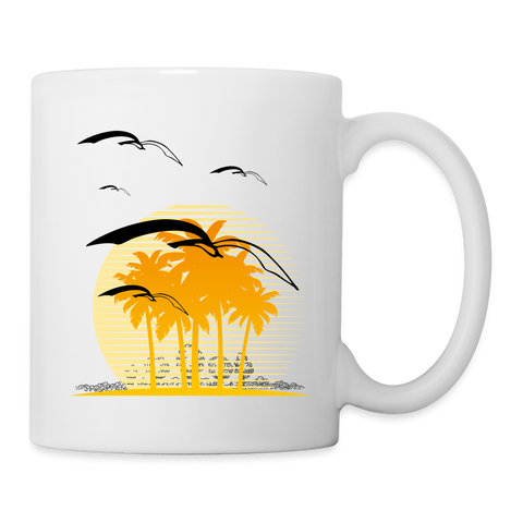 Bird Fly Print Coffee/Tea Mug - white
