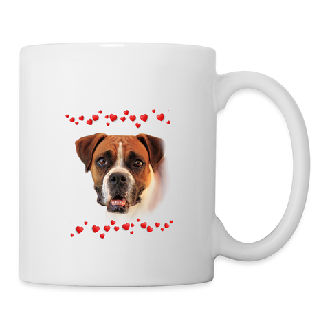 Boxer With Heart Print Coffee/Tea Mug - white