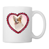 Corgi in Heart Print Coffee/Tea Mug - white