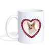 Corgi in Heart Print Coffee/Tea Mug - white