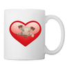 Miniature Pig in Heart Print Coffee/Tea Mug - white