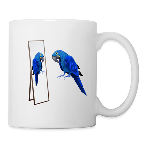 Hyacinth Macaw Parrot Print Coffee/Tea Mug - white