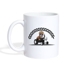 Boxer Dog with Tractor Print Coffee/Tea Mug - white