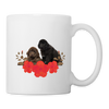 Newfoundland Dog Floral Print Coffee/Tea Mug - white