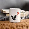 Dog Catching Fish Print Coffee/Tea Mug - white