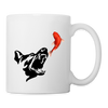 Dog Catching Fish Print Coffee/Tea Mug - white