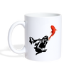 Dog Catching Fish Print Coffee/Tea Mug - white