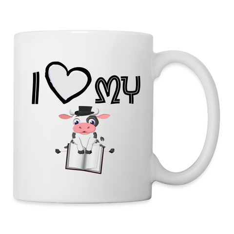 I Love My Cow Print Coffee/Tea Mug - white