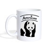 American Panda Print Coffee/Tea Mug - white