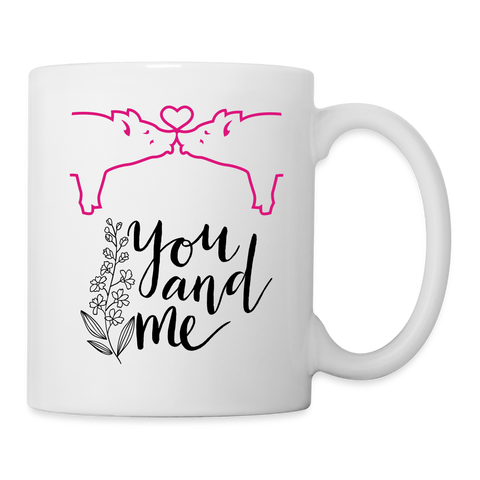 Love Pig You and Me Print Coffee/Tea Mug - white
