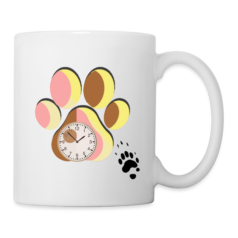Paws With Watch Print Coffee/Tea Mug - white