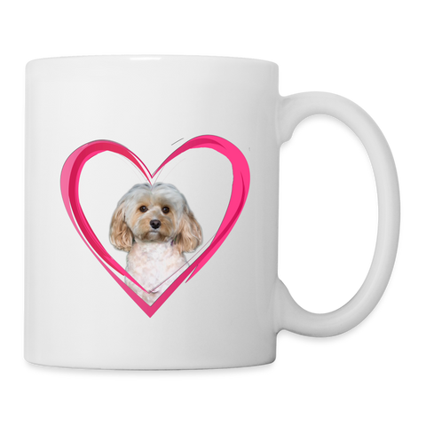 Cockapoo Print On Heart Coffee/Tea Mug - white