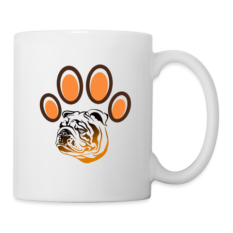 Bulldog Paws Print Coffee/Tea Mug - white