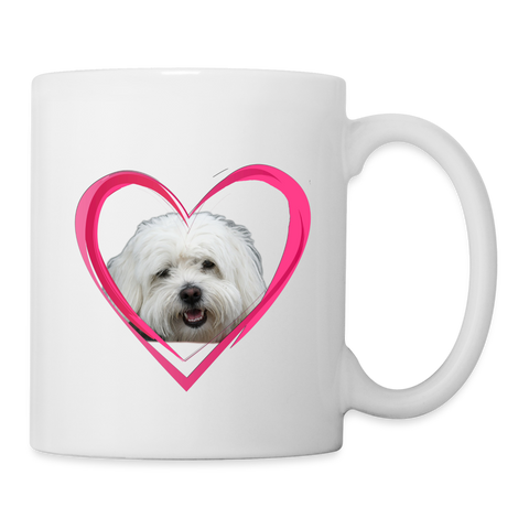 Coton de Tulear On Heart Print Coffee/Tea Mug - white