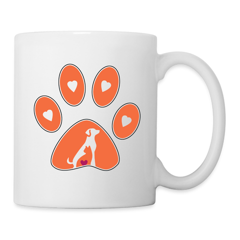 Dog paws With Love Print Coffee/Tea Mug - white