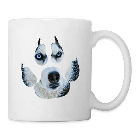 Siberian Husky Paw Face Print Coffee/Tea Mug - white