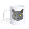 Chartreux Cat Face Print Coffee/Tea Mug - white