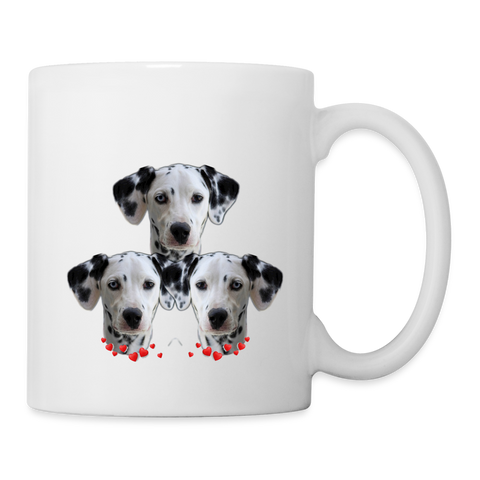 Dalmatian On Heart Print Coffee/Tea Mug - white