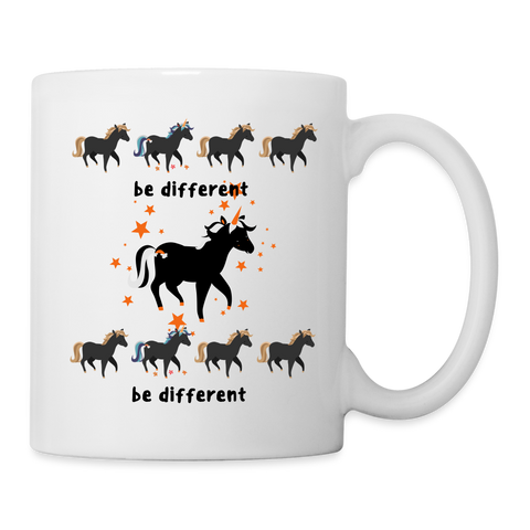 Unicorn Be Different Print Coffee/Tea Mug - white