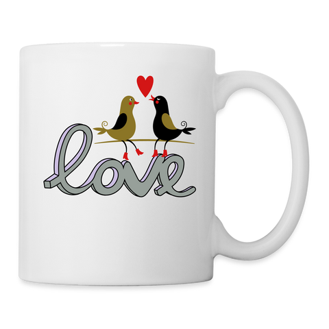 Love Bird Print Coffee/Tea Mug - white