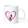 Dogo Argentino On Heart Print Coffee/Tea Mug - white