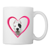 Dogo Argentino On Heart Print Coffee/Tea Mug - white