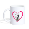 Dogo Argentino On Heart Print Coffee/Tea Mug - white