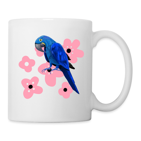 Hyacinth Macaw Parrot Print Coffee/Tea Mug - white