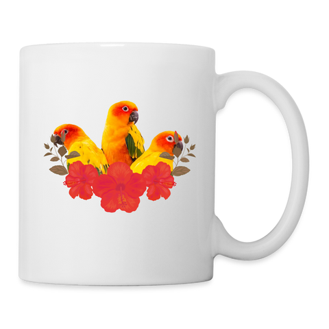 sun conure Parrot Print Coffee/Tea Mug - white