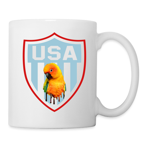 Sun Conure Parrot USA Print Coffee/Tea Mug - white