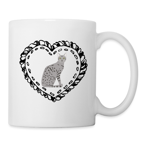 Egyptian Mau Cat Art Print Coffee/Tea Mug - white