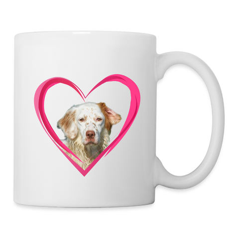 English Setter On Heart Print Coffee/Tea Mug - white