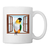 Caique Parrot Print Coffee/Tea Mug - white