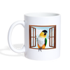 Caique Parrot Print Coffee/Tea Mug - white