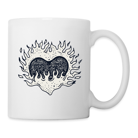 Burning heart Print Coffee/Tea Mug - white