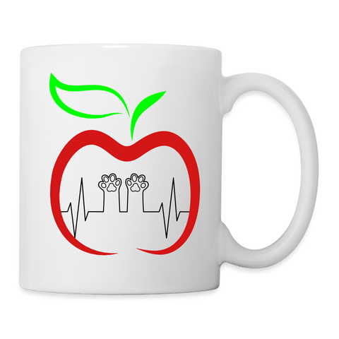 Apple Heart Beats Print Coffee/Tea Mug - white