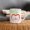 Apple Cat Face Print Coffee/Tea Mug - white