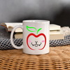 Apple Cat Face Print Coffee/Tea Mug - white