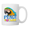 Blue and Yellow Macaw Parrot Print Coffee/Tea Mug - white