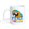 Blue and Yellow Macaw Parrot Print Coffee/Tea Mug - white