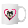 Finnish Lapphund On Heart Print Coffee/Tea Mug - white