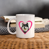 Finnish Lapphund On Heart Print Coffee/Tea Mug - white