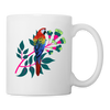 Scarlet Macaw Parrot Flower Print Coffee/Tea Mug - white